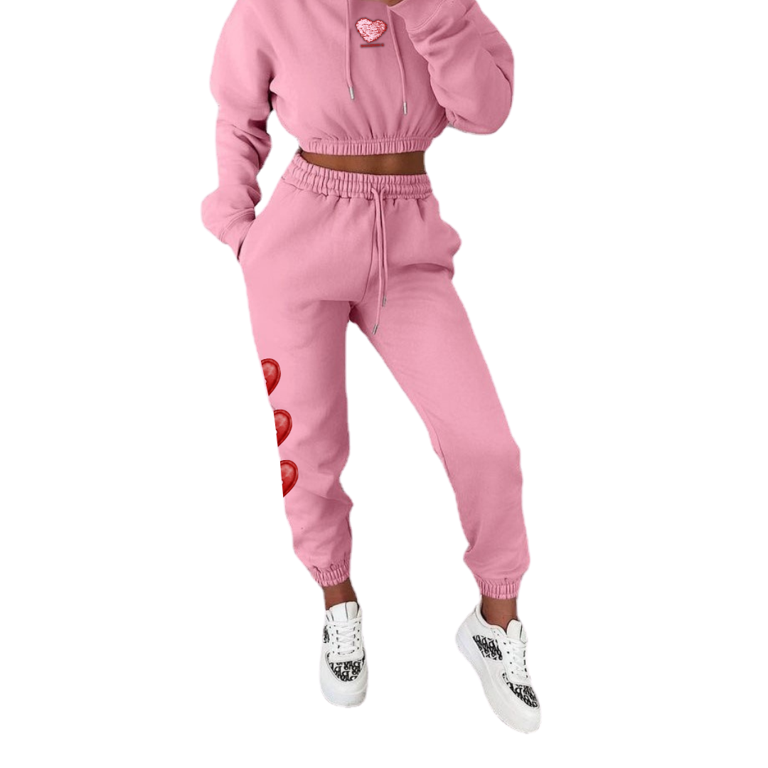 Heart$ Cropped Jogger Set