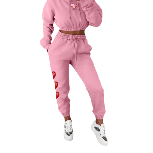 Heart$ Cropped Jogger Set